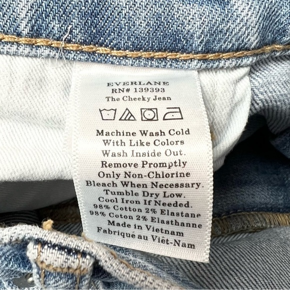 NEW EVERLANE 90s High Waist Straight Leg Distressed Stretch Denim Cheeky Jean 33 - Picture 14 of 15